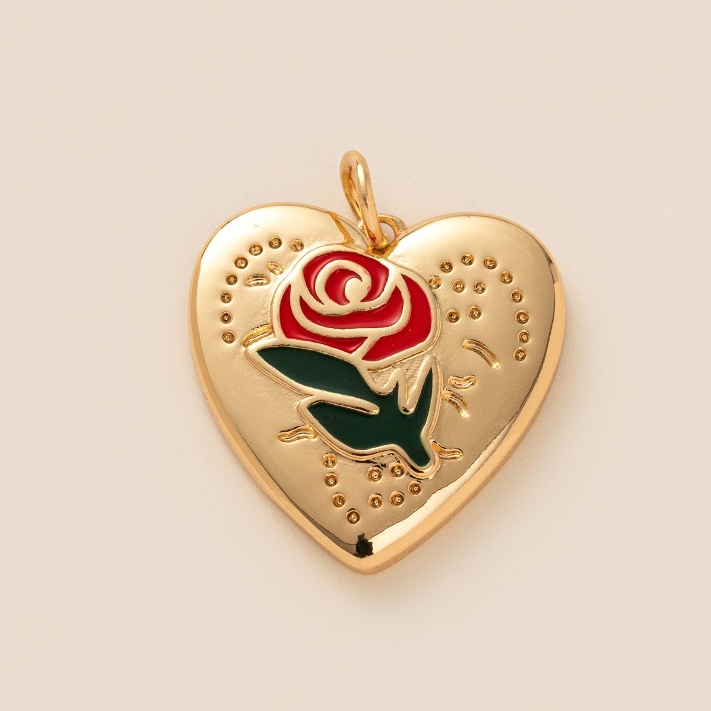 Collana con ciondolo a forma di cuore geometrico in ottone e zirconi cubici