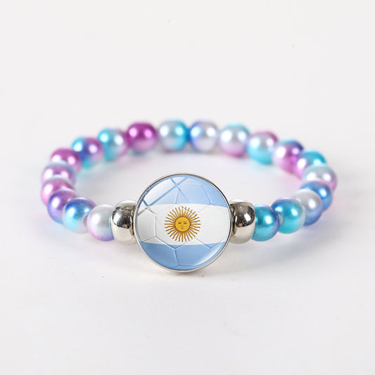 Pulsera Unisex Geométrica Redonda de Cristal con Cuentas