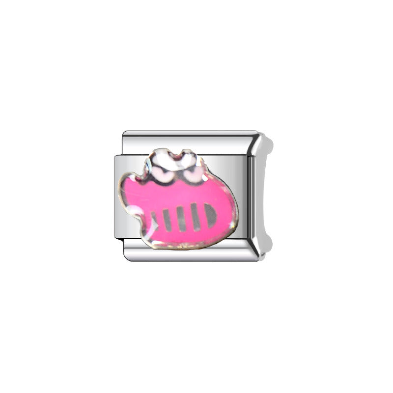 Sweet Cartoon Plated Stainless Steel DIY Charm Bar Bracelet Unisex