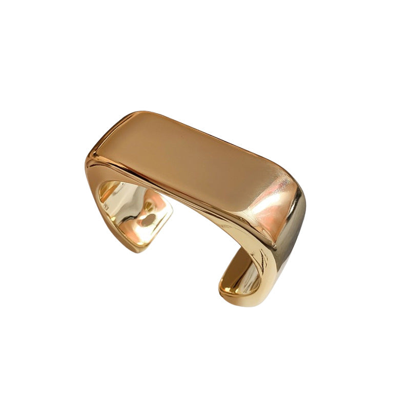 Bracciale in acrilico aperto a onda, design geometrico ovale, stile minimalista esagerato, alla moda, leggero, lussuoso, gioiello da mano