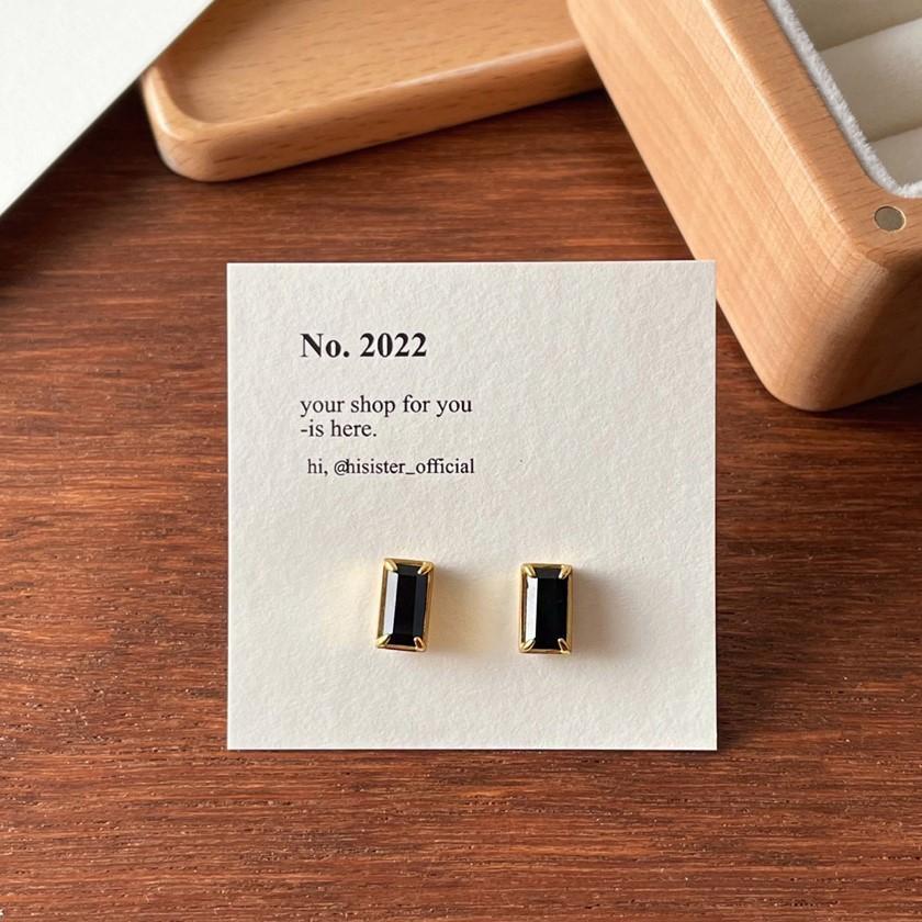 Minimalist Letter-Shaped 925 Sterling Silver Stud Earrings with Rhinestone Inlay for Women