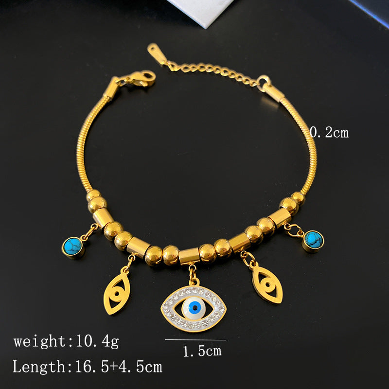 Sweet Minimalist Star Plated Titanium Steel Snake Chain Bracelet