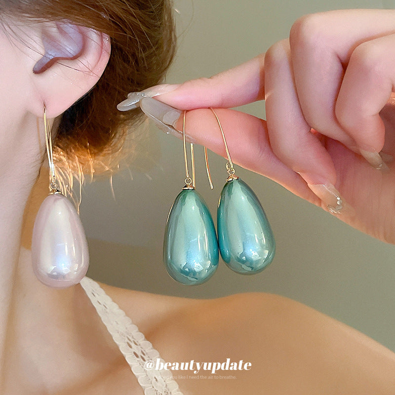 Elegantes pendientes de lágrima de cobre chapado para mujer con postes de plata de ley 925, joyería minimalista de moda de lujo para la oficina y uso diario