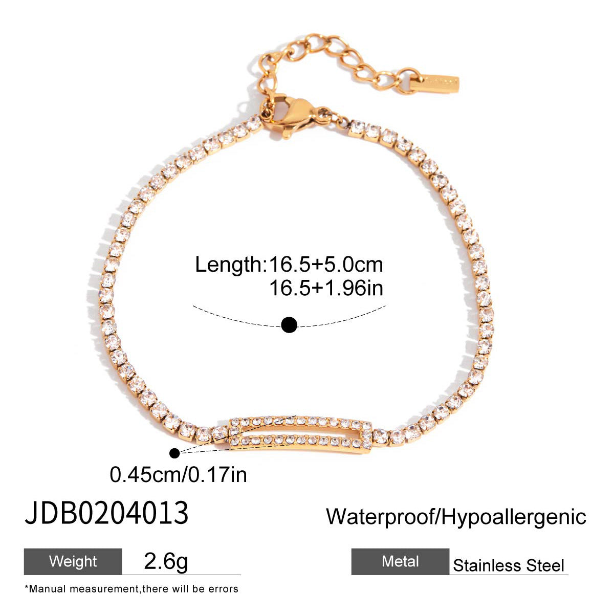 Bracciale da donna placcato in acciaio inossidabile a farfalla geometrica con accenti di strass, gioielli di lusso