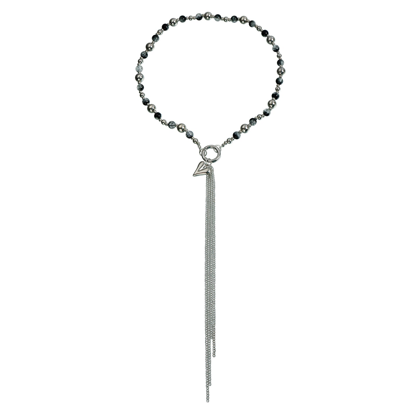 Streetwear Heart Geometric Alloy Plated Necklace with Tassel for Women