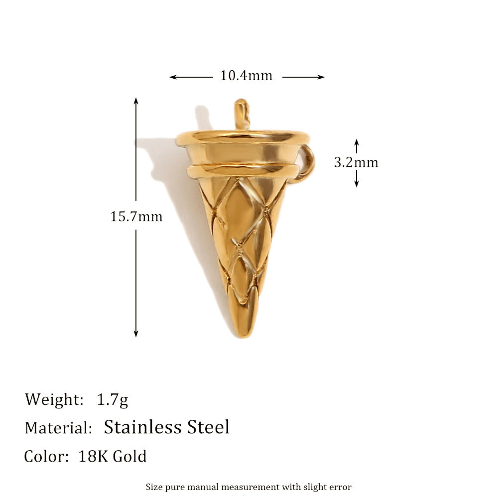 Colgante de Oso Geométrico Minimalista de Acero Inoxidable con Baño de Oro de 18K para Fabricación de Joyas DIY
