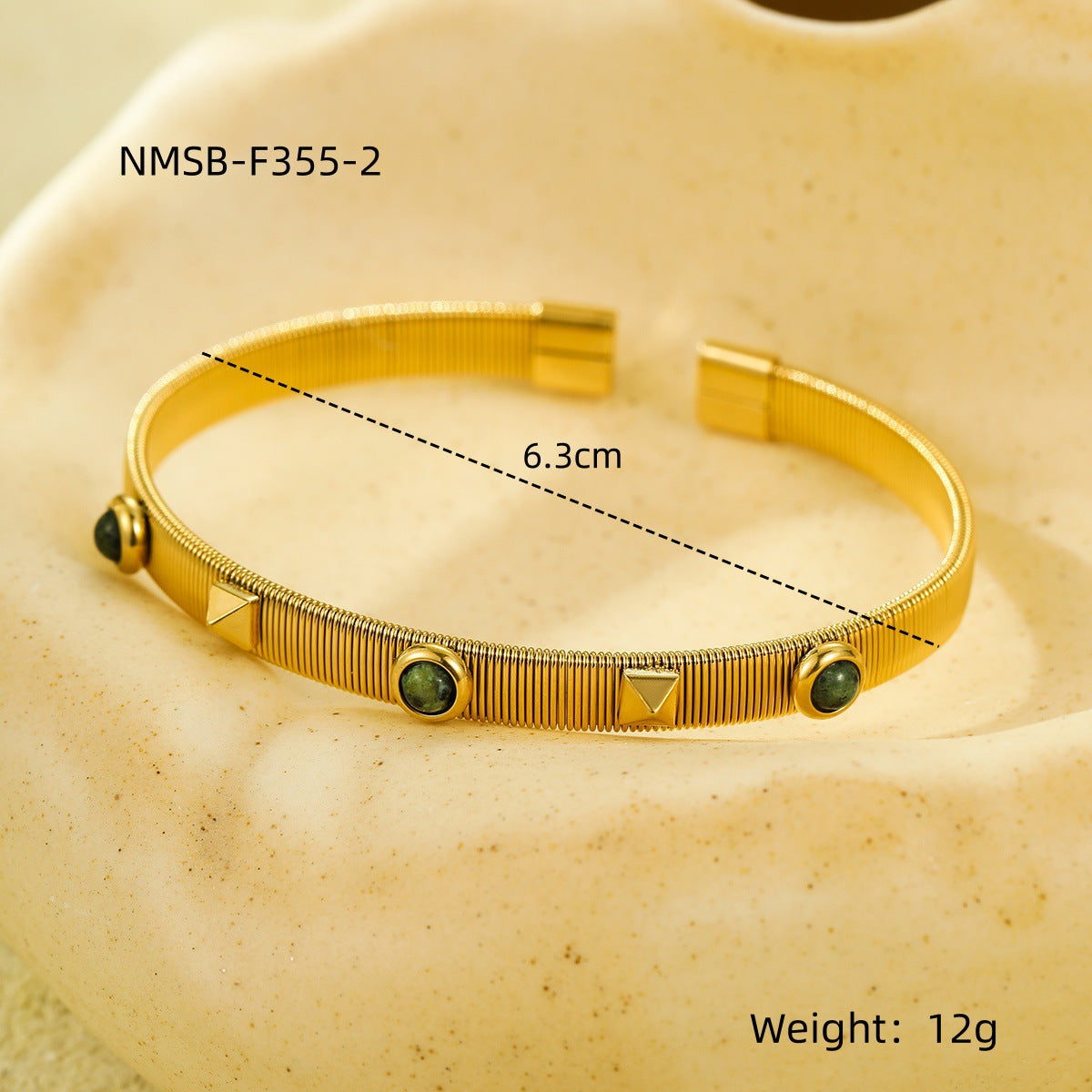 Pulsera Ajustable de Acero Inoxidable Estilo Corte Francés Vintage con Incrustaciones de Pedrería y Acabado de Galvanoplastia