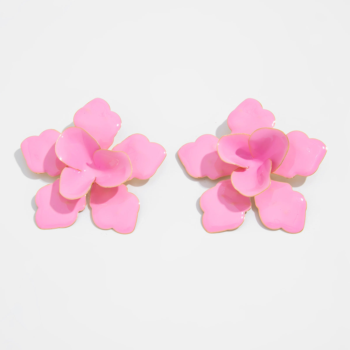 Aretes de esmalte floral exagerados para mujer con postes de acero inoxidable, paleta de colores vibrantes dopamina, joyería botánica inspirada en las vacaciones
