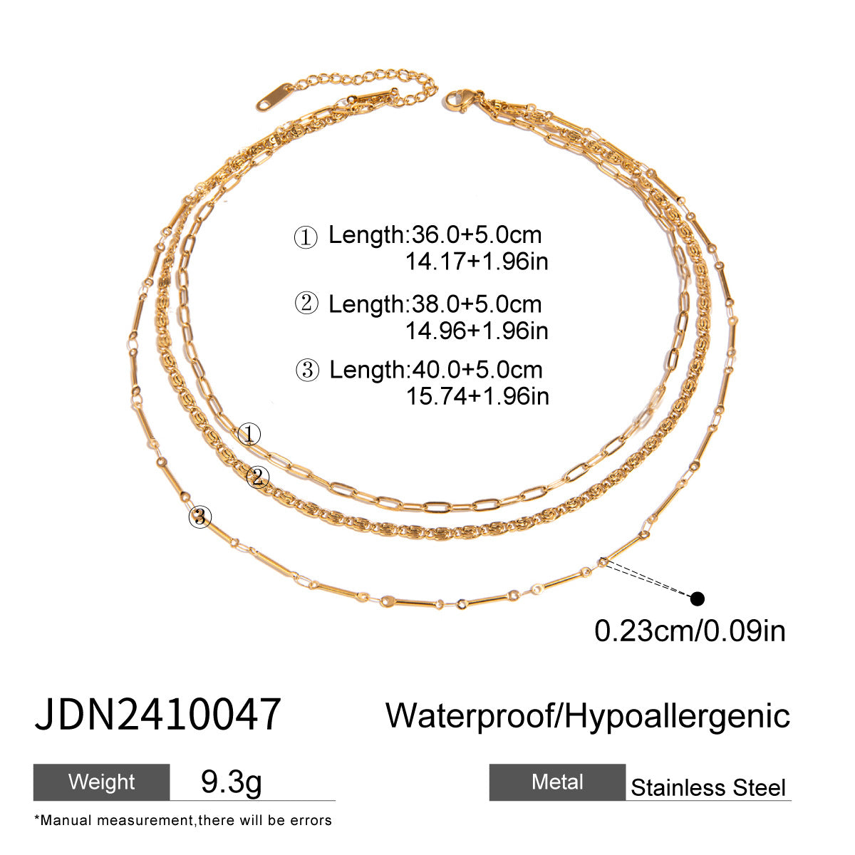 Collana da donna minimalista geometrica in acciaio al titanio placcato con dettagli sottili in acciaio inossidabile catena clavicola