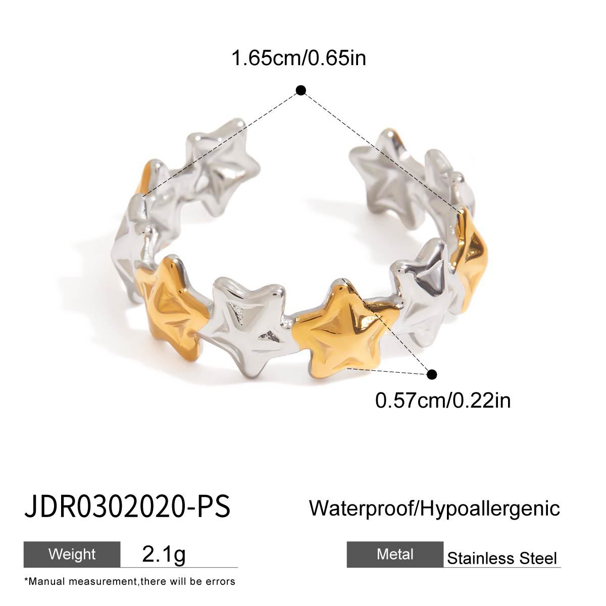Anello geometrico in acciaio inossidabile da donna con finitura placcata, gioielli minimalisti alla moda ed eleganti