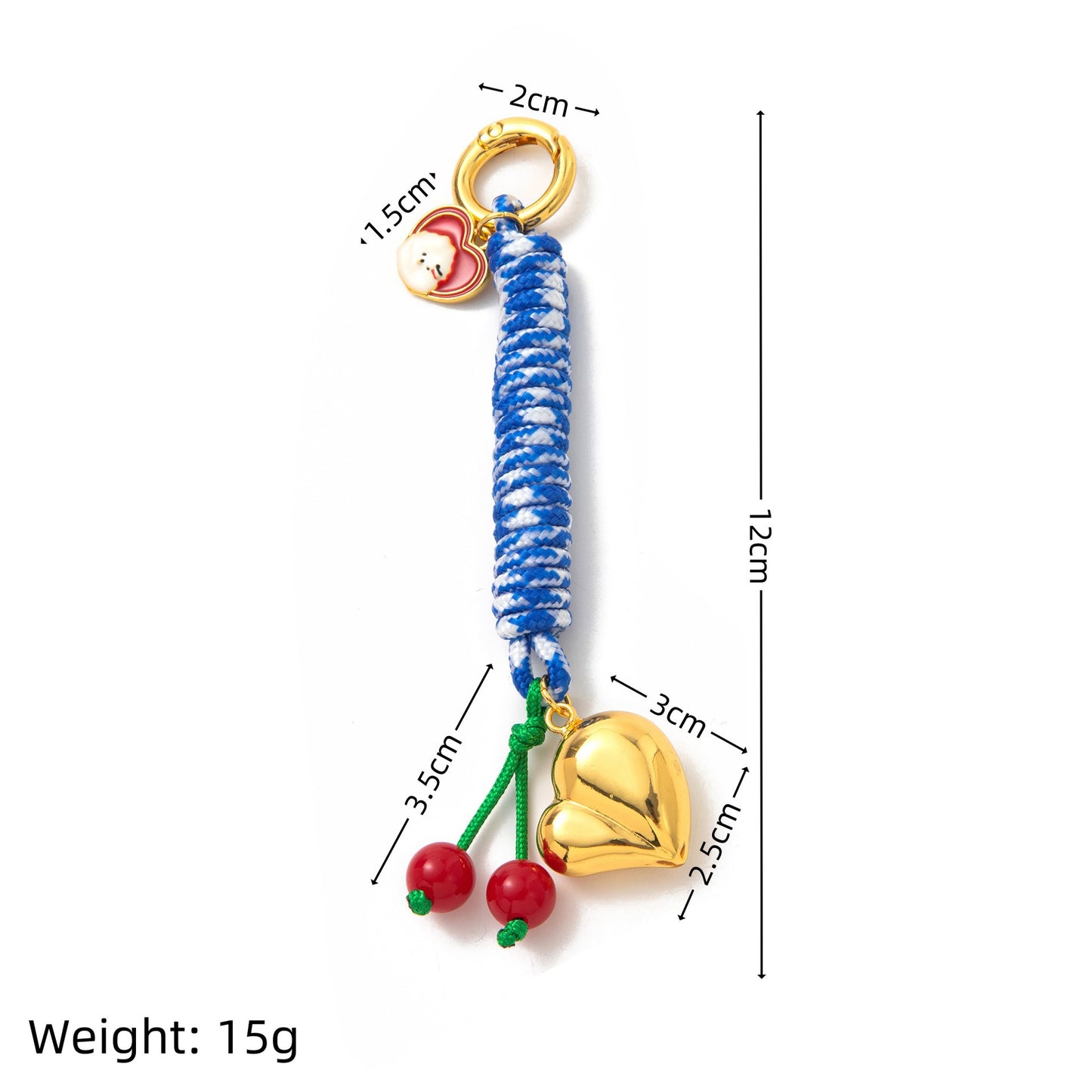 Sweet 18K Gold Plated Brass Fruit Pattern DIY Charm Bar Pendant for Bag Keychain
