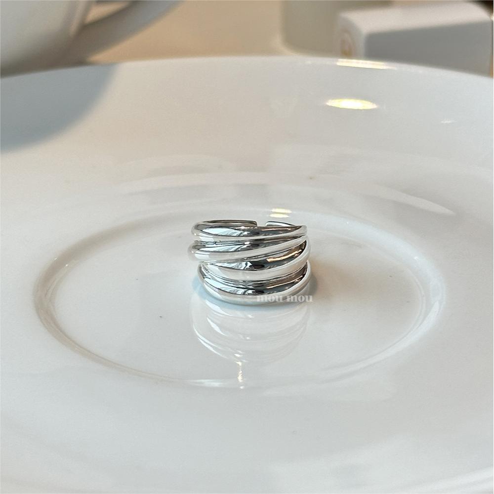 Anello minimalista a forma di cuore in argento sterling 925 con sfaccettature geometriche smussate da donna