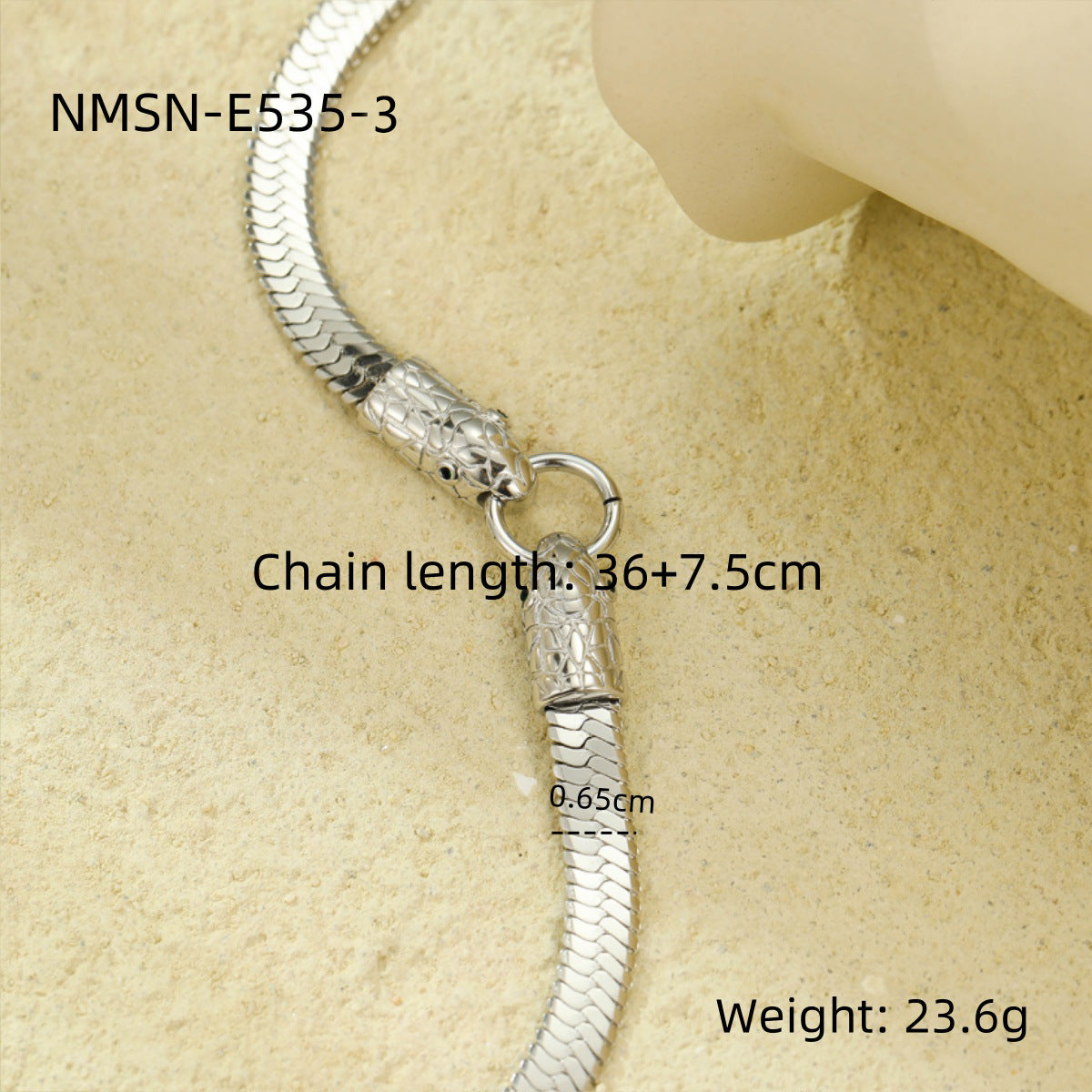Collana minimalist in acciaio inossidabile a catena serpente placcata oro 18K da donna