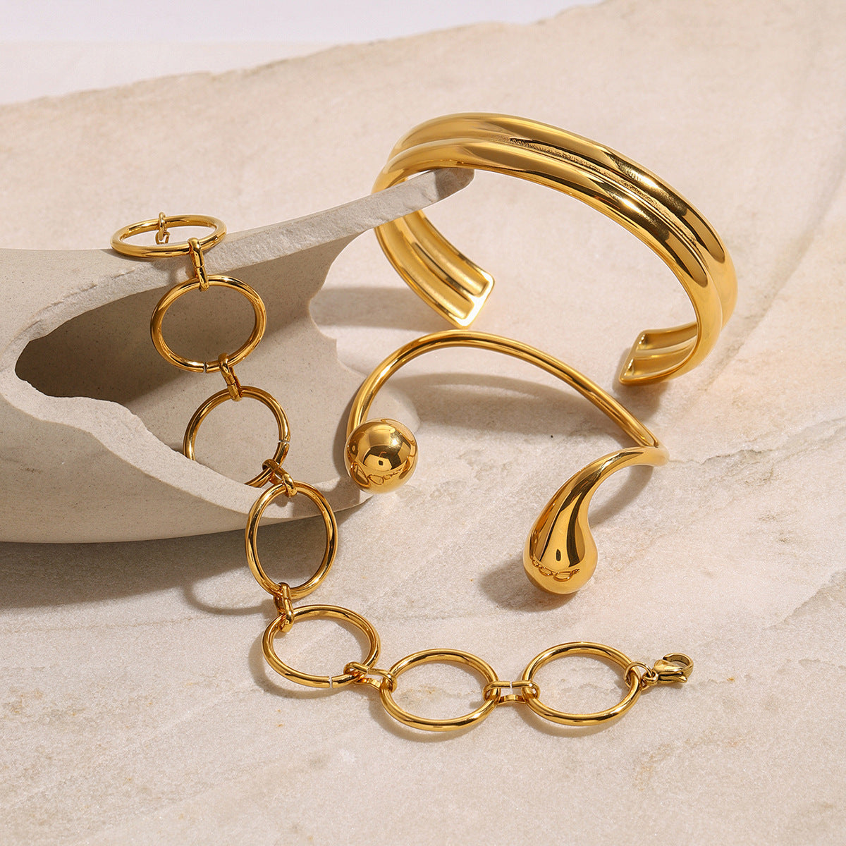 Minimalist Geometric Stainless Steel Plated Bracelet