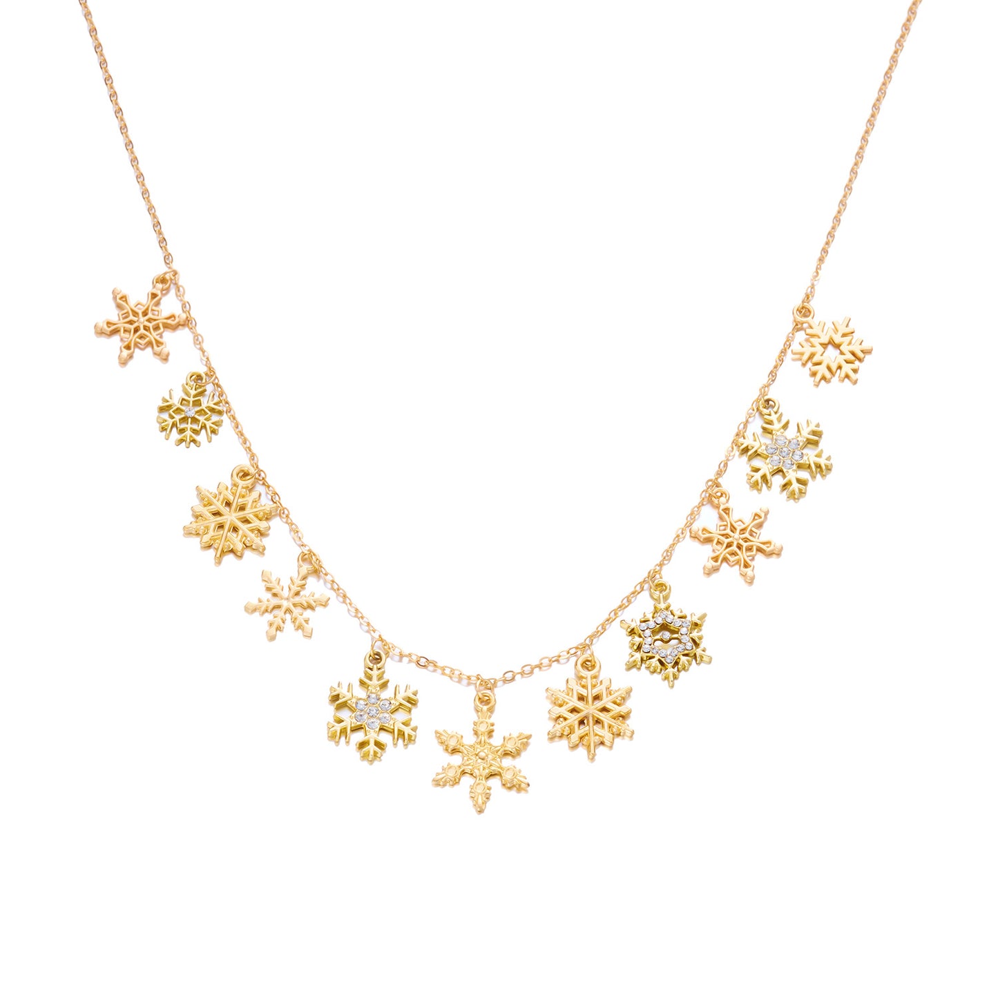 Set Collana e Bracciale da Donna Albero di Natale Fiocco di Neve Renna Campana Ciondolo Moda, Lega Placcata con Strass