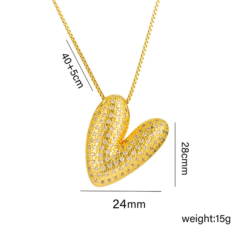 Collana da donna in acciaio al titanio a forma di lettera alla moda con intarsio in strass, design a catena a scatola