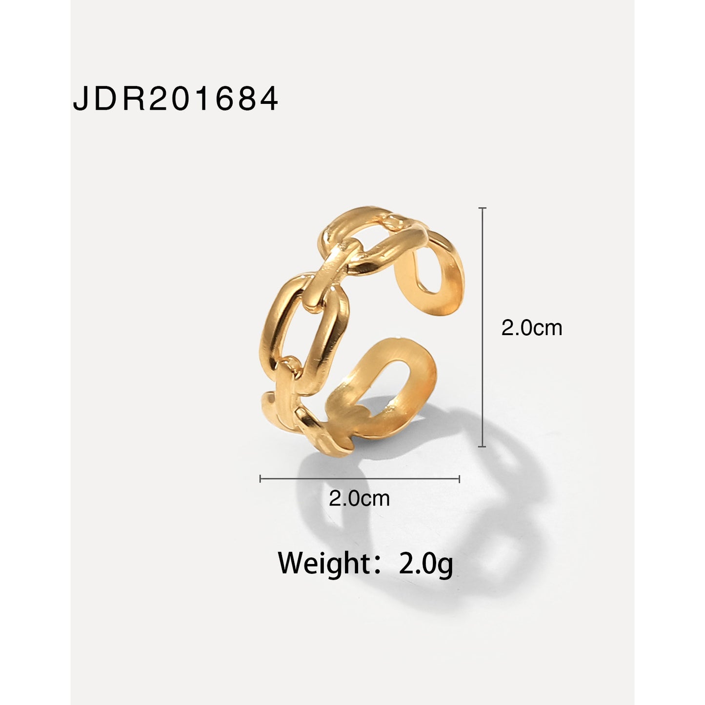 Geometric Plated Stainless Steel Ring for Women