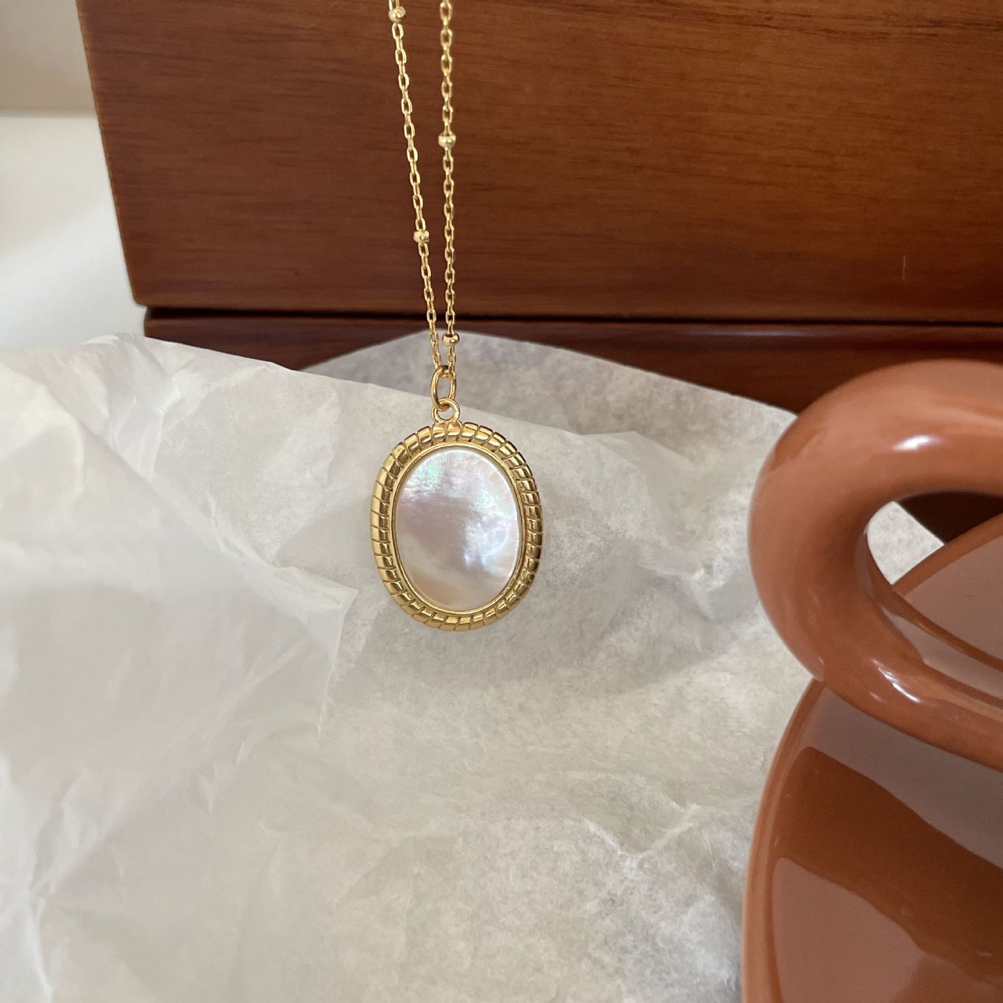 Minimalist Geometric Pendant Necklace in 925 Sterling Silver with Gold Plating, Short Choker Style