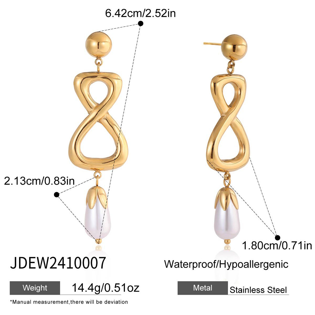 Pendientes geométricos de acero inoxidable con chapado de oro al vacío PVD para mujer, joyería de moda minimalista de lujo