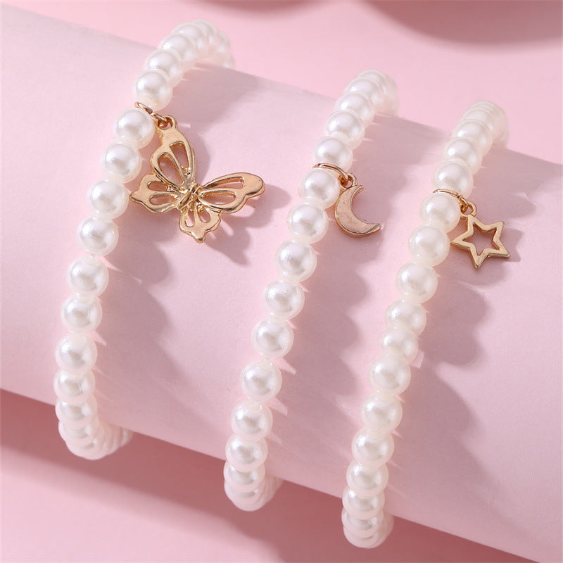 Set di Braccialetti Carini per Bambini con Ciondoli a Forma di Farfalla di Perla, Margherita, Cuore e Unicorno per Bambine dai 6 ai 10 Anni