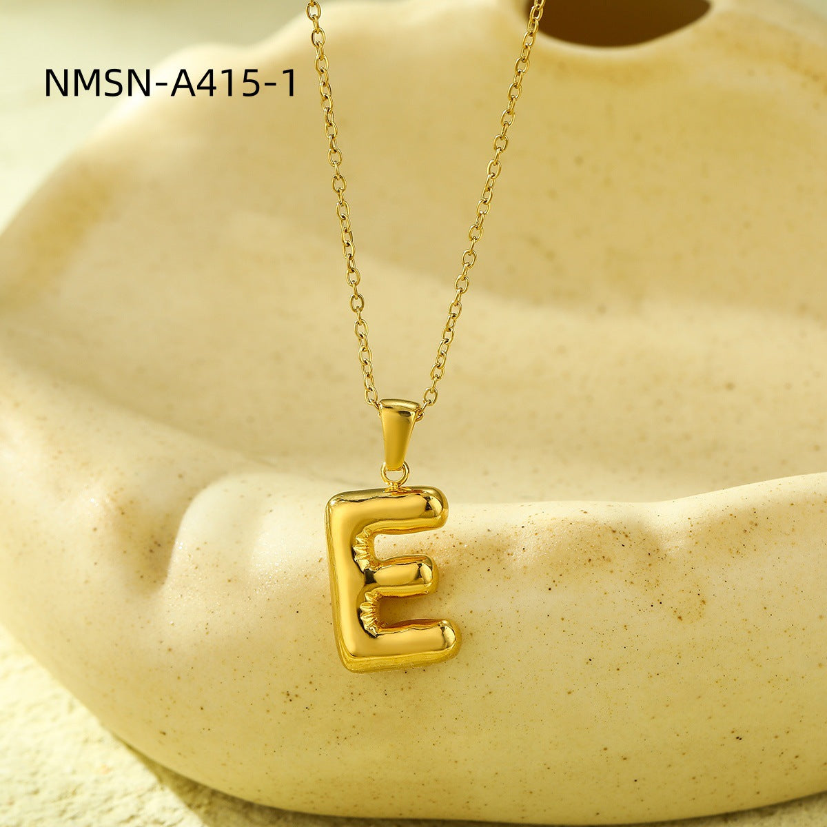 Fashionable Minimalist Stainless Steel Letter Pendant Necklace for Women with Plated Finish and Adjustable Length