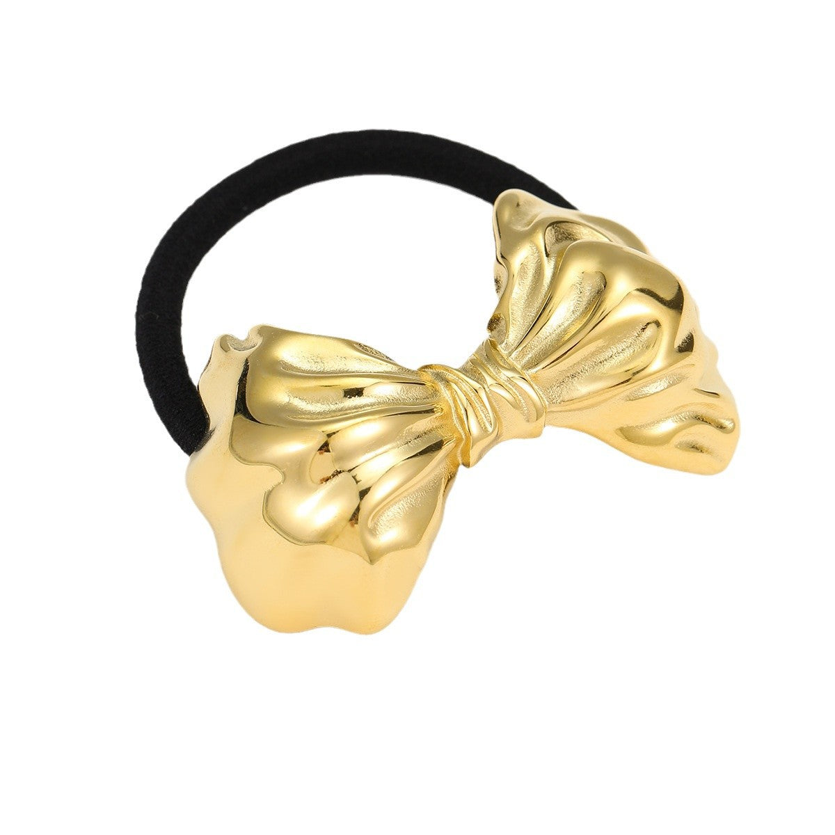Minimalist Shell and Star-Shaped Titanium Steel Hair Ring with 18K Gold Plating for Women
