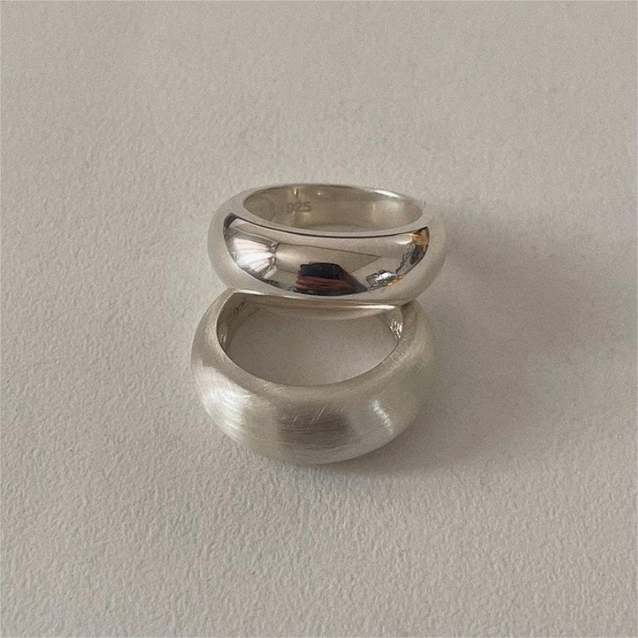 Sweet 925 Sterling Silver Brushed Geometric Floral Ring for Women
