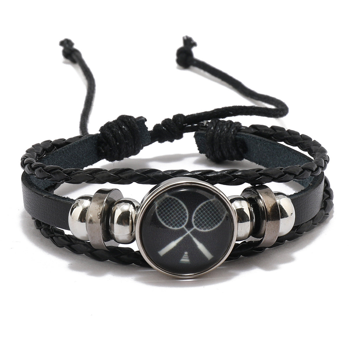 Unisex Geometric Leather Bracelet