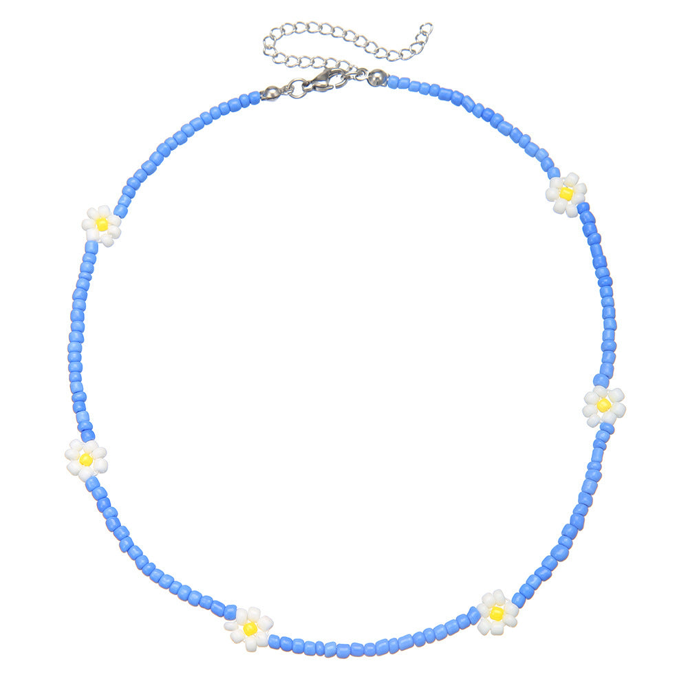 Geometric Heart Stainless Steel Necklace with Pearl and Floral Elements
