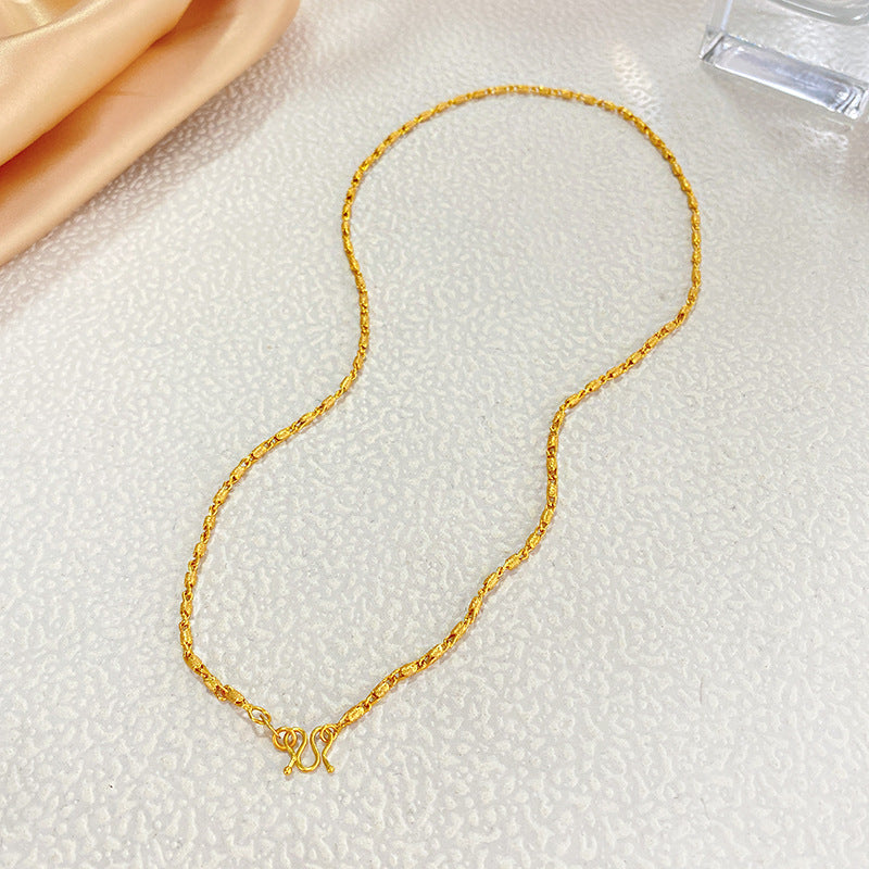 Sporty Casual Gold Plated Titanium Steel Necklace for Unisex