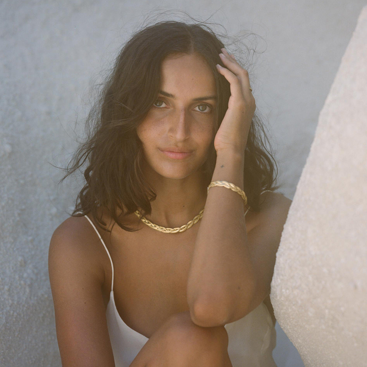 Minimalist 18K Gold Plated Stainless Steel Snake Chain Necklace Unisex