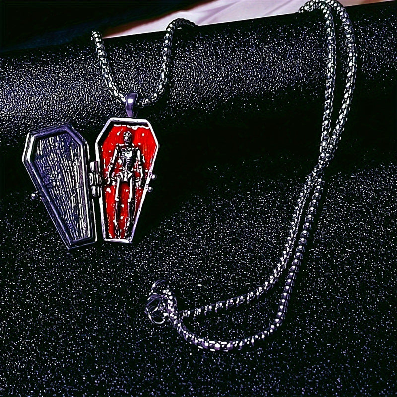 Collar vintage gótico punk con colgante de espina y corazón, diseño geométrico de aleación, acabado galvanizado, joyería de moda unisex para Halloween