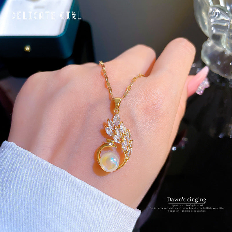 Collana girocollo con strass geometrici, dolce e fresca, per donna