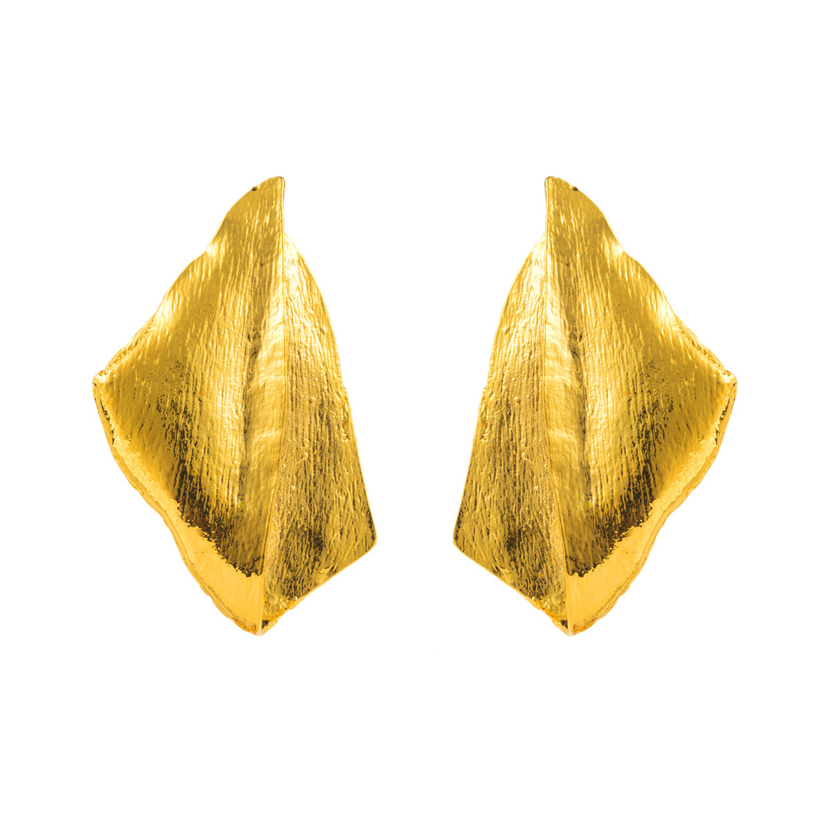 Pendientes de aleación con textura irregular geométrica vintage con galvanoplastia para mujer