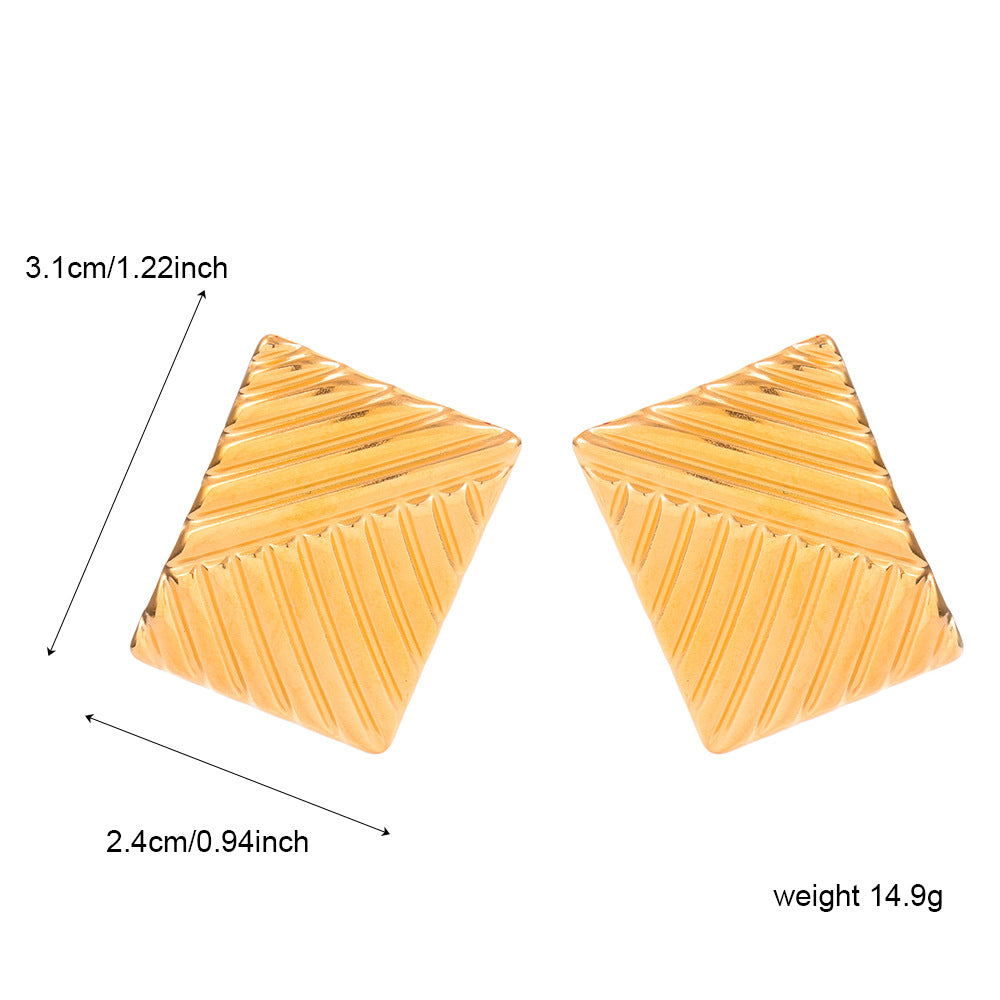 Pendientes de Tachuela de Acero de Titanio en Forma de Lazo Minimalista para Mujer, Joyería de Lujo Hipoalergénica con Chapado en Oro o Acero