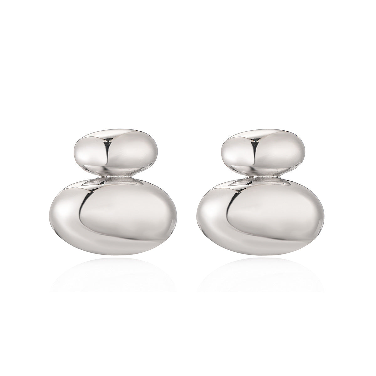 Minimalist Geometric Heart-Shaped Copper Earrings with Gold Plating for Women