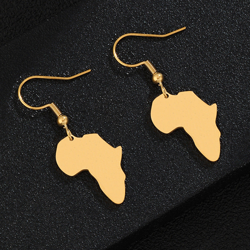 Pendientes geométricos de acero inoxidable con acabado dorado, pendientes de moda casuales para mujeres y hombres, unisex