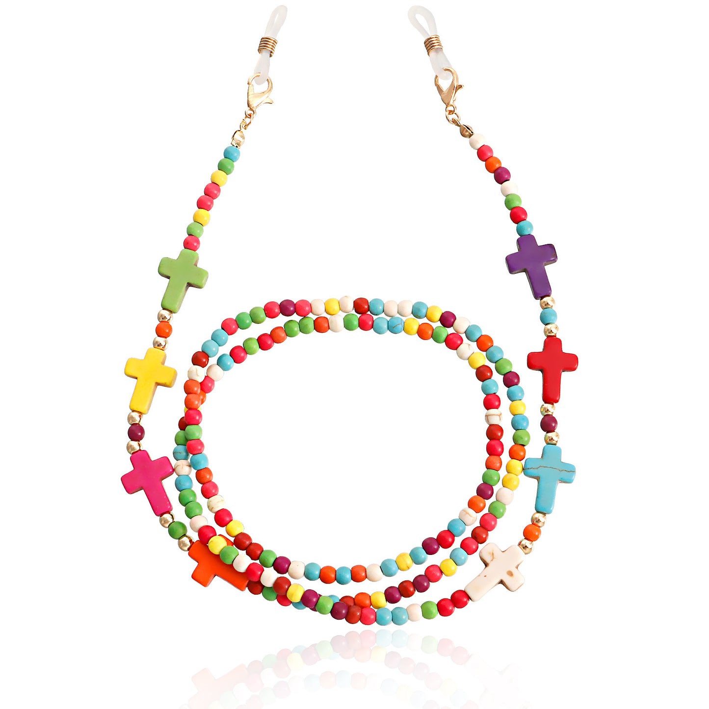 Alloy Acrylic Pearl Beaded Mask and Eyeglass Chain