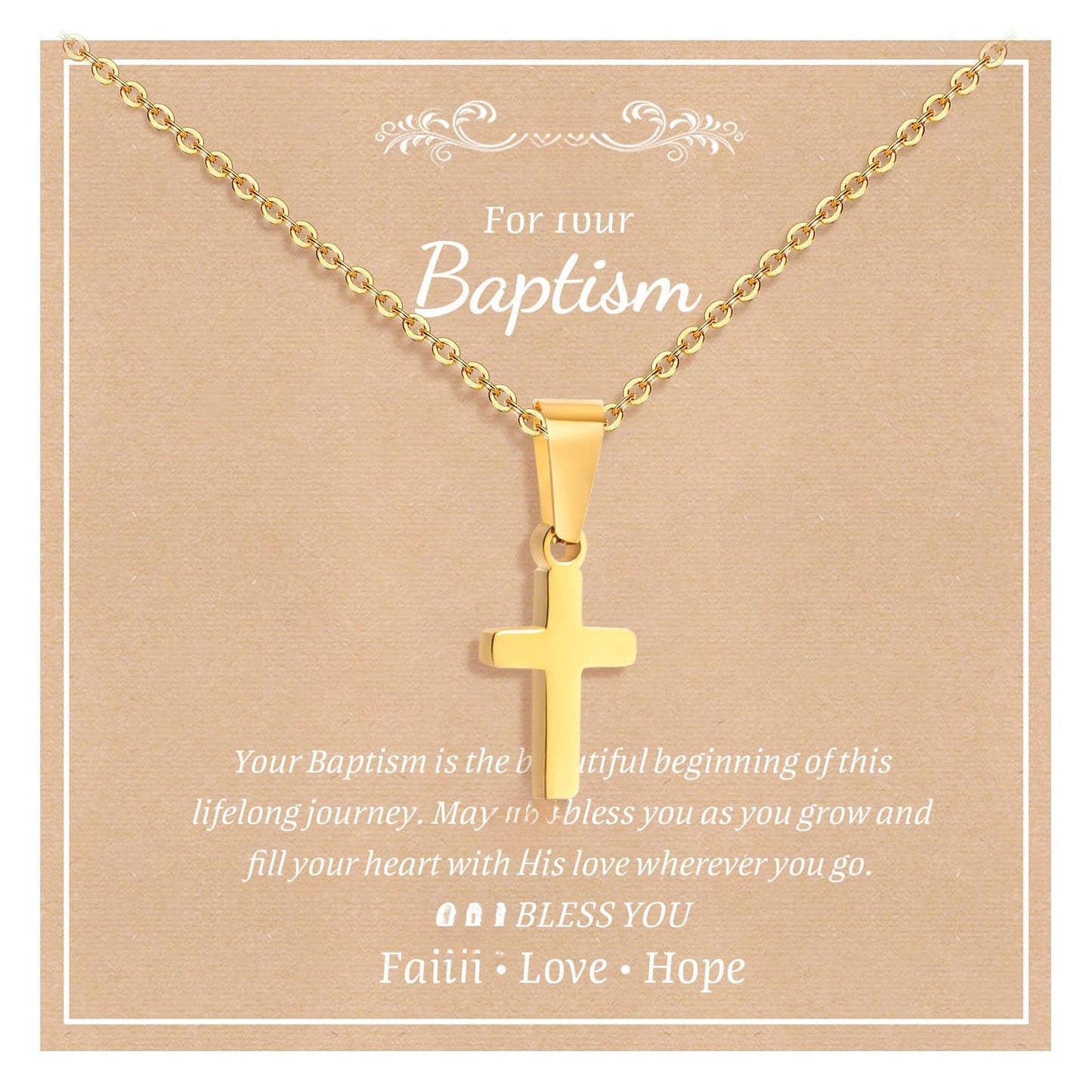 Minimalist Cross Stainless Steel Curb Chain Necklace Unisex