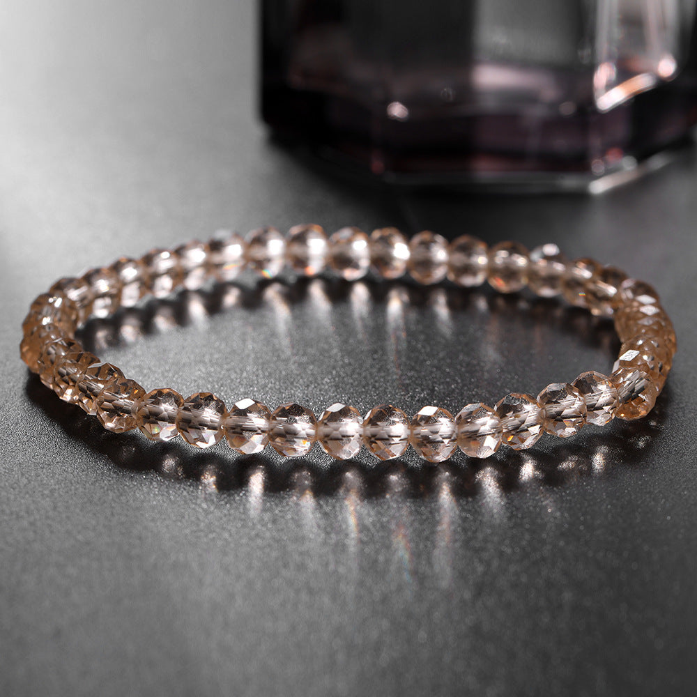Sweet Elegant Geometric Handmade Crystal Glass Beaded Bracelet for Unisex