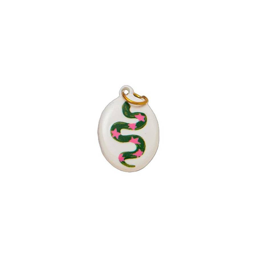 Colorful Plated Stainless Steel Necklace with Heart Star and Floral Charms