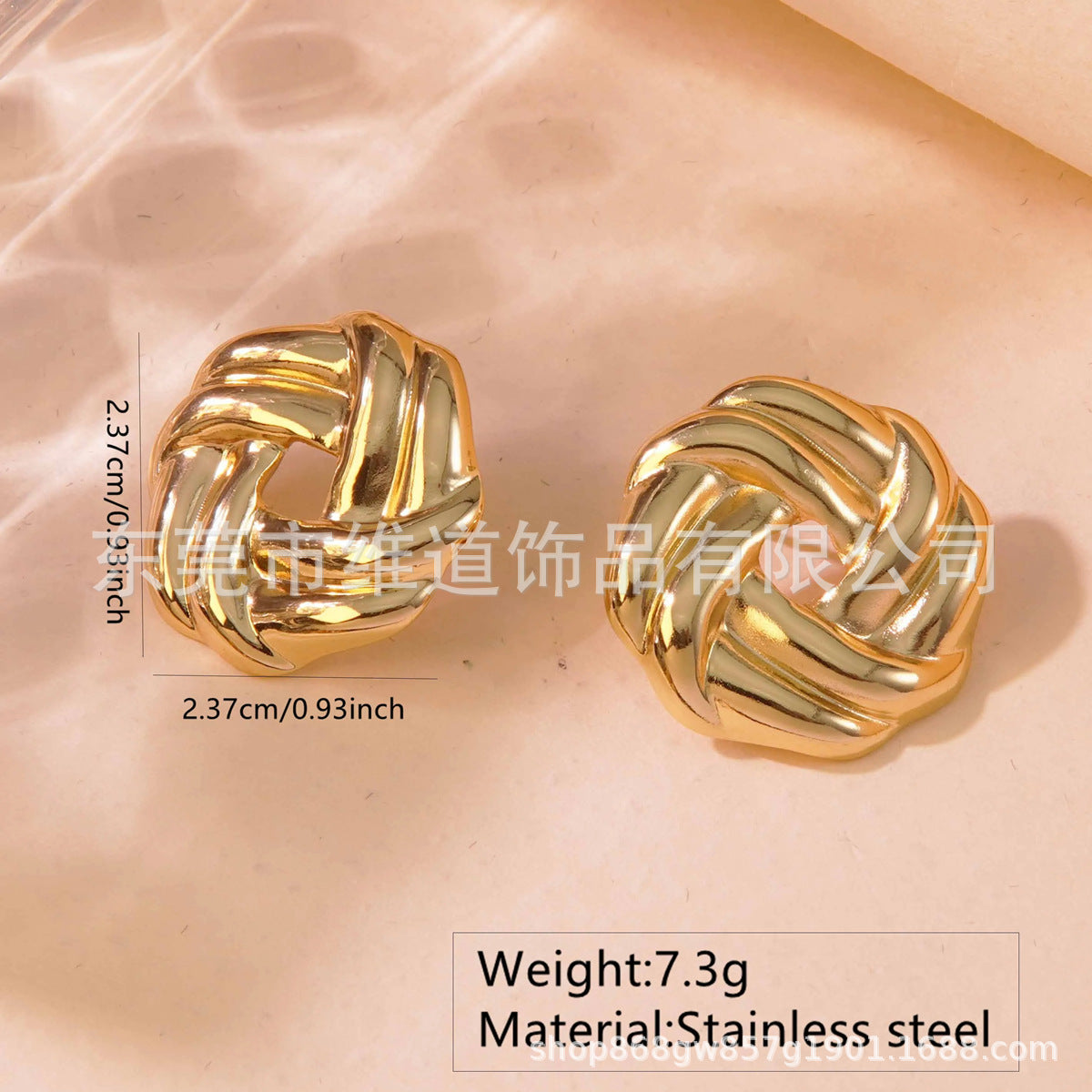 Beach Style Stainless Steel Geometric Starfish Shell Stud Earrings for Women