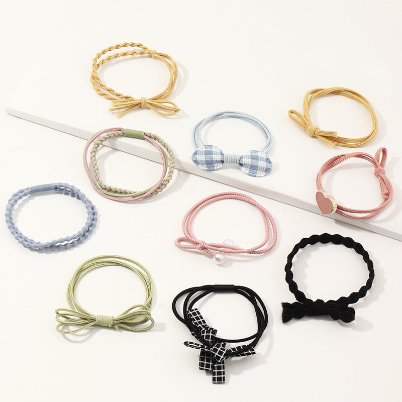 Korean-Inspired Girls Hair Tie with Geometric Heart Shape Design, Woven Fabric Hairband for Children Aged 10 and Up