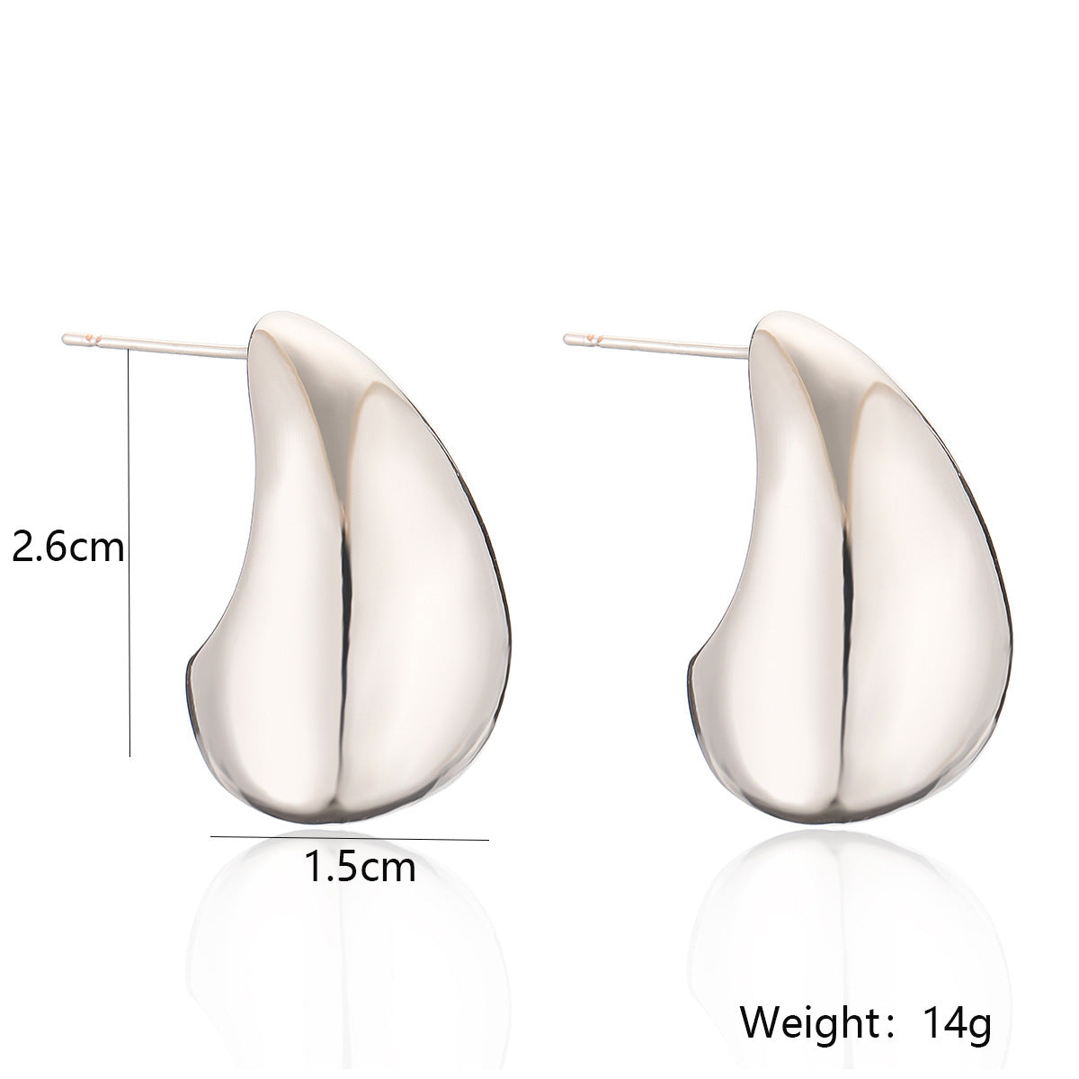 Minimalist Geometric Drip-Shaped Copper Earrings with Gold Plating for Women