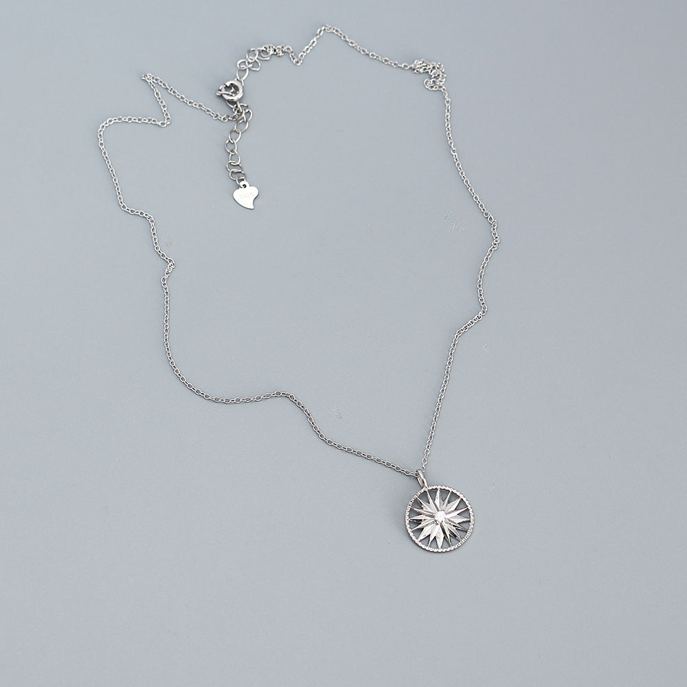Minimalist 925 Sterling Silver Star Geometric Pendant Necklace for Women