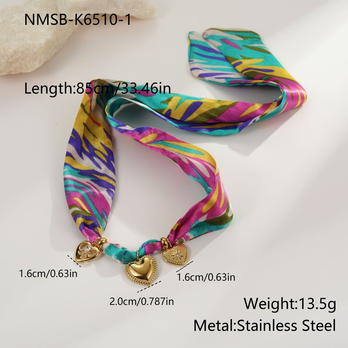 Elegante collar de acero inoxidable chapado en oro de 18 quilates con forma de corazón para mujer