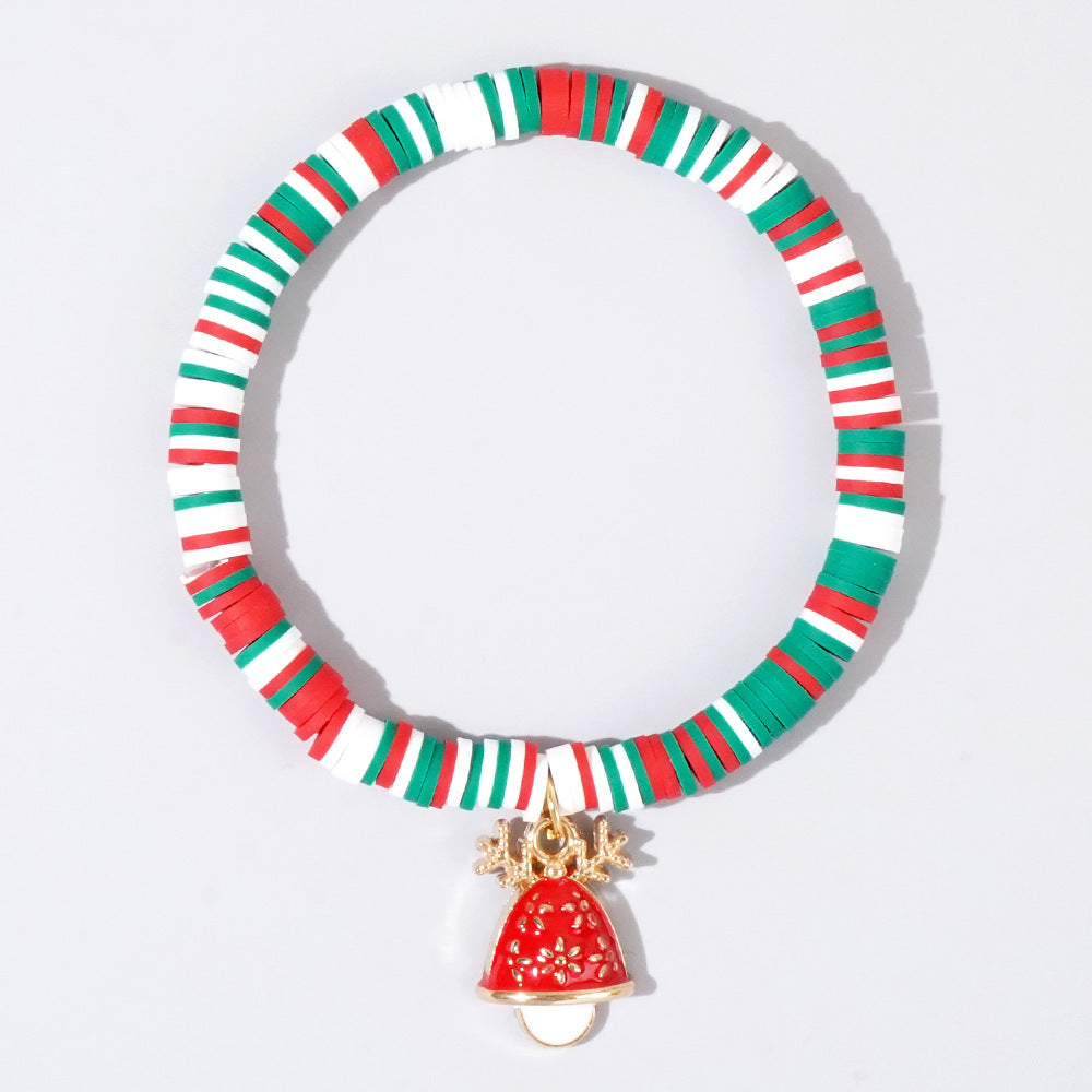 Sweet Handmade Resin Letter Geometric Beaded Bracelet Set Christmas Gift