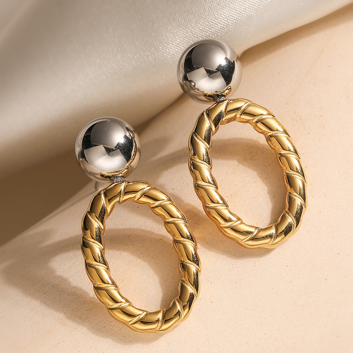 Minimalist Geometric 18K Gold Plated Stainless Steel Earrings for Women