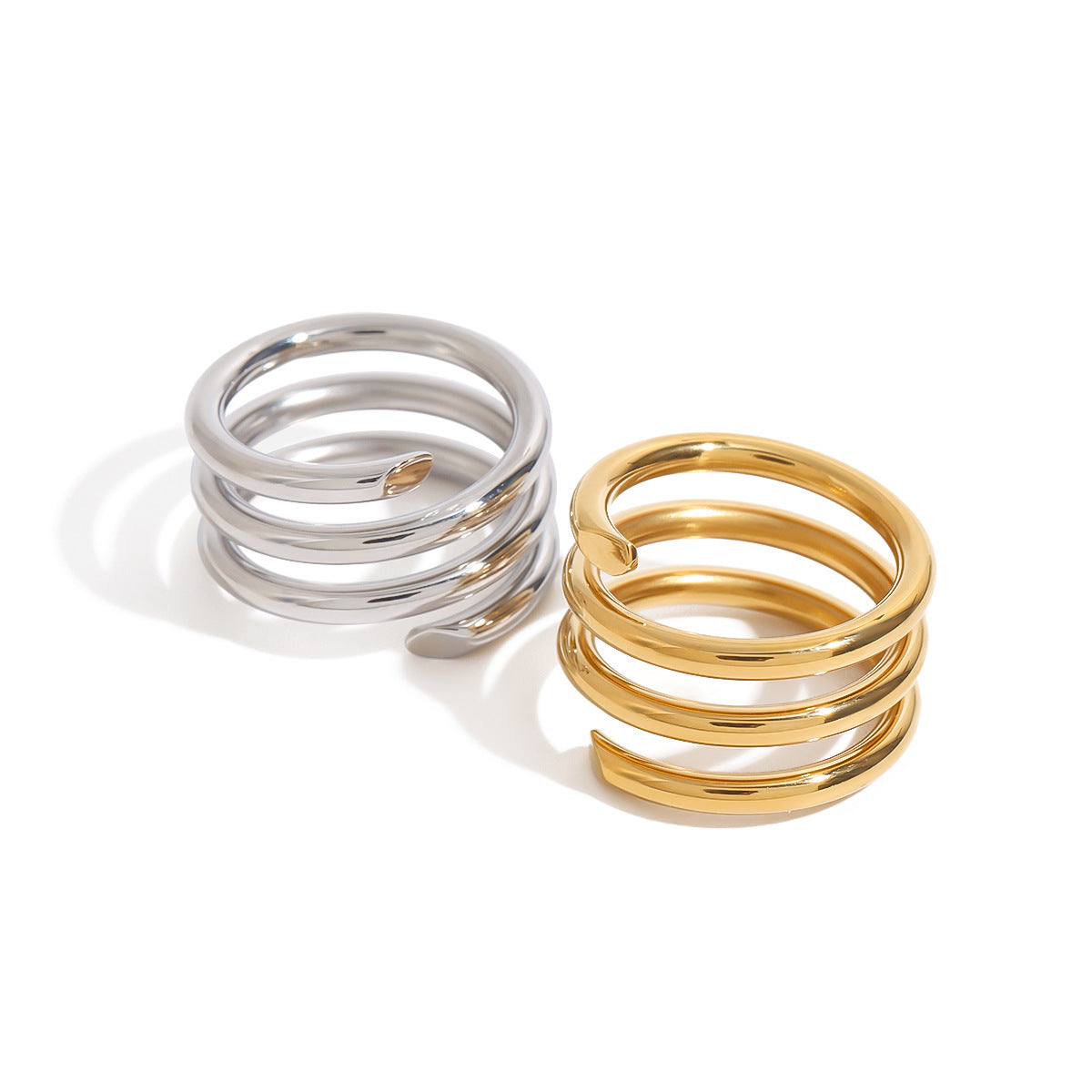 Geometric Stainless Steel Ring with Plating Finish for Women Minimalist Fashion Accessory