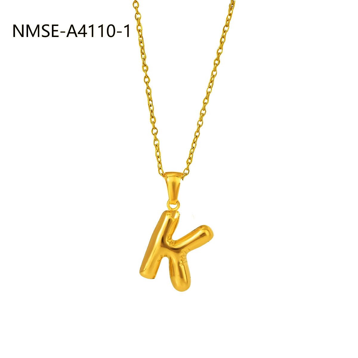 Fashionable Minimalist Stainless Steel Letter Pendant Necklace for Women with Plated Finish and Adjustable Length
